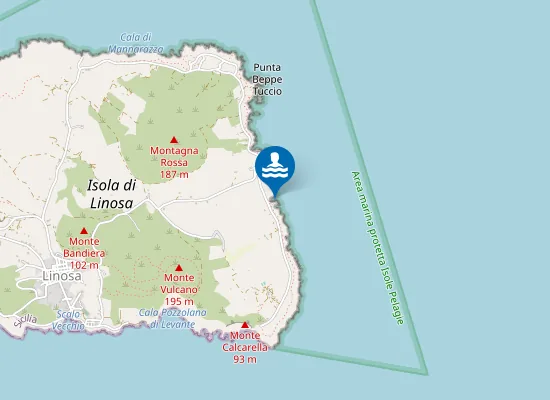 Map of LINOSA - 250 MT. SUD LOC. FARAGLIONI