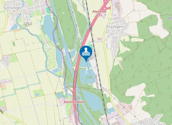 Map of NOERDLICHER FILZINGER BADESEE ALTENSTADT SUEDOSTUFER