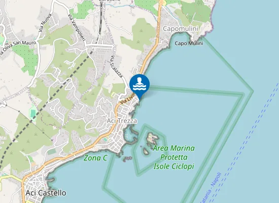 Map of ACITREZZA-IMMIS.P.VECCHIO V.MARINA250M N