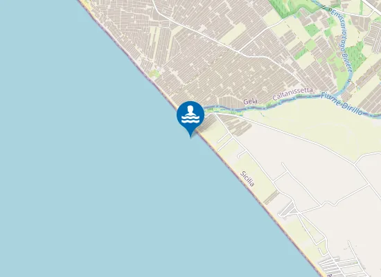 Map of 100 Mt A Sx Sbocco Fiume Dirillo