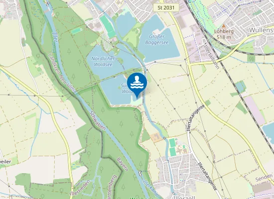 Map of WALDBAGGERSEE ILLERZELL VOEHRINGEN SUEDUFER