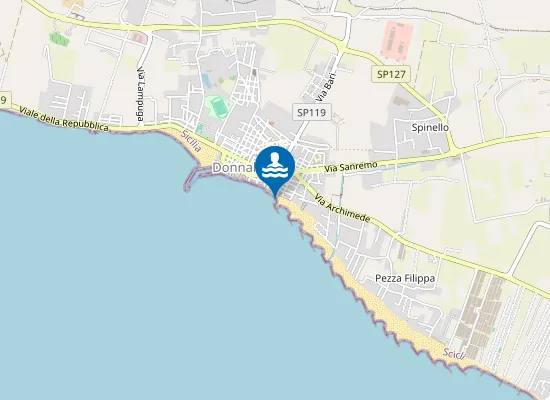 Map of SPIAGGIA ''DONNALUCATA'' - A SX DEL MOLO