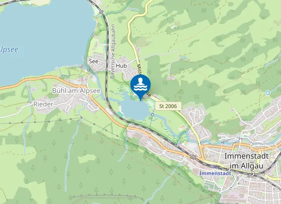 Map of KLEINER ALPSEE IMMENSTADT IALLGAEU FREIBADEANSTALT AM SPRUNGTURM