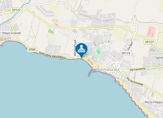 Map of SPIAGGIA ''DONNALUCATA'' - ''HOTEL RIVIERA''