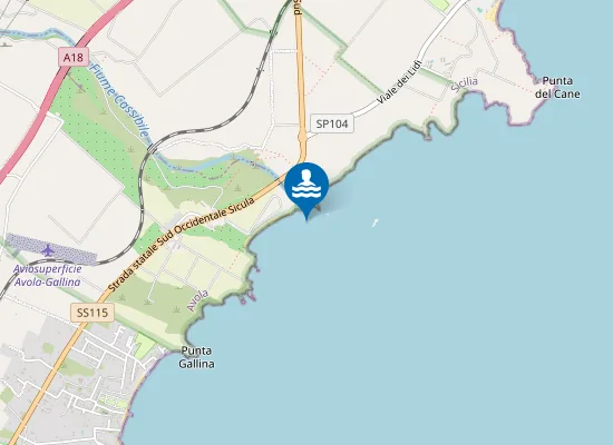 Map of KM. 0,1 SUD FIUME CASSIBILE