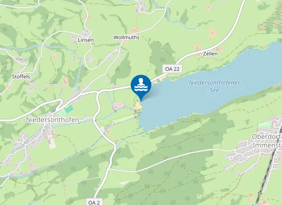 Map of NIEDERSONTHOFENER SEE WALTENHOFEN BADEPLATZ VERKEHRSVEREIN