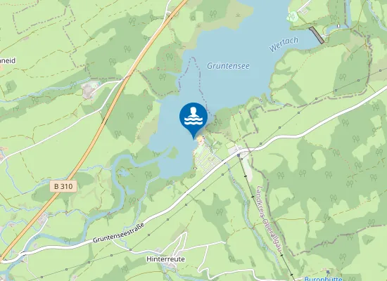 Map of GRUENTENSEE WERTACH BADEPLATZ AM CAMPINGPLATZ INTERNATIONAL