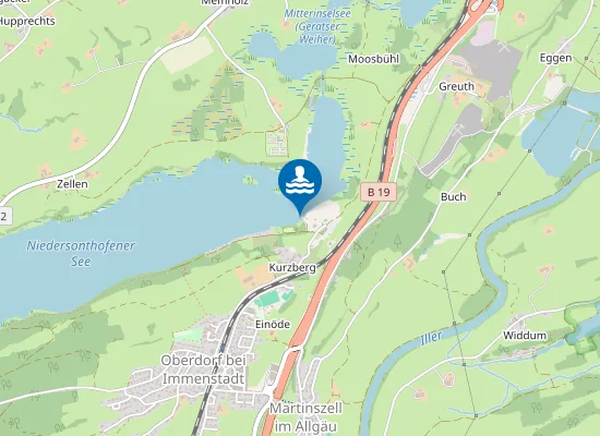 Map of NIEDERSONTHOFENER SEE WALTENHOFEN WASSERWACHT SEEHOF