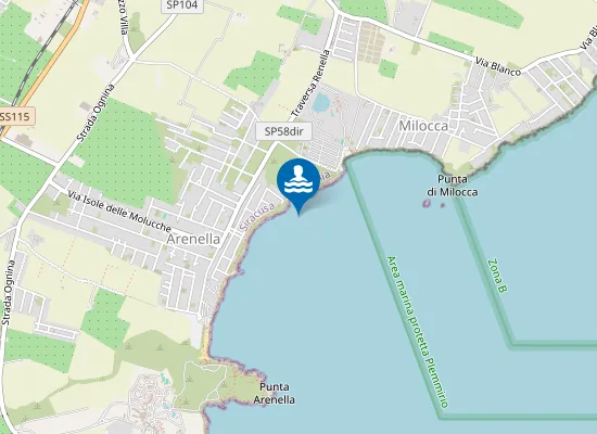 Map of PUNTA MILOCCA-KM 1,3 SUD PUNTA MILOCCA