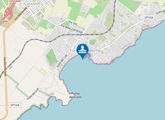 Map of FONTANE BIANCHE-KM 0,1 SUD SORGENTI