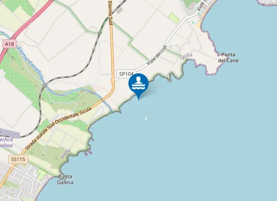 Map of KM. 0,1 NORD FOCE FIUME CASSIBILE