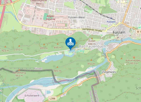 Map of MITTERSEE FUESSEN BADEPLATZ