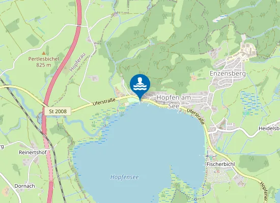 Map of HOPFENSEE FUESSEN BADEPLATZ