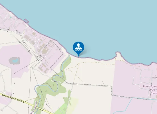 Map of 100 Mt Ad Est Foce Fiume Santo