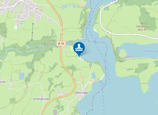 Map of FORGGENSEE RIEDEN AF RASTPLATZ MANSIONE