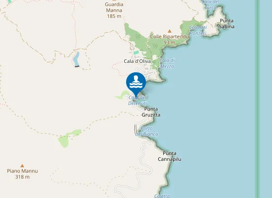 Map of CALA DETENUTI - CALA D`OLIVA