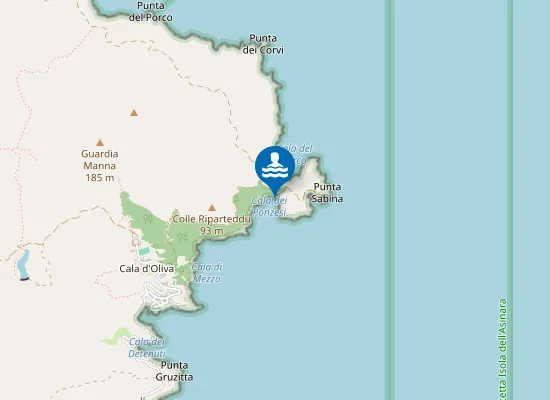 Map of CALA DEI PONZESI (CALA SABINA)