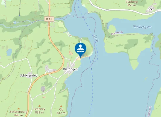 Map of FORGGENSEE RIEDEN AF BADEPLATZ DIETRINGEN