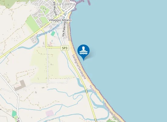 Map of INIZIO SPIAGGIA A DX CANALE VIVARELLI