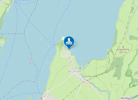 Map of FORGGENSEE SCHWANGAU CAMPINGPLATZ BRUNNEN