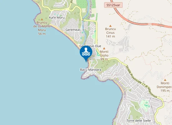 Map of TORRE DELLE STELLE BACU MANDARA