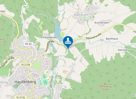 Map of FREUDENSEE HAUZENBERG BADESTEG NORDOSTUFER