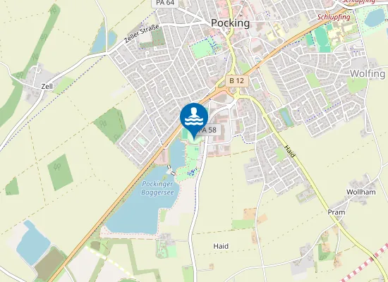 Map of BAGGERSEE POCKING BADESTEG OSTUFER