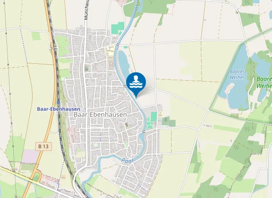 Map of EBENHAUSENER WEIHER BAAR EBENHAUSEN OESTLICHES UFER