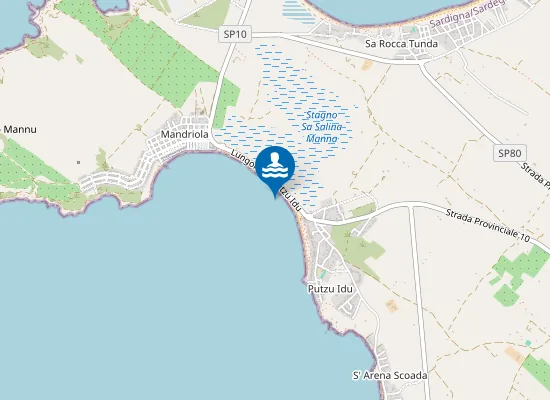 Map of PUTZU IDU-CENTRO SPIAGGIA