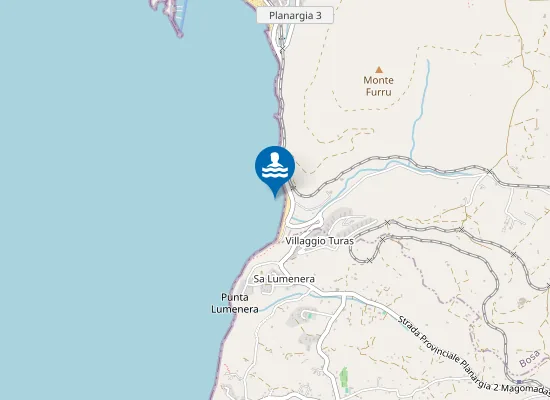 Map of SPIAGGIA TURAS ANTISTANTE FOCE