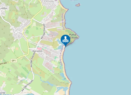 Map of 100 MT. SUD STAGNO AGRUSTOS