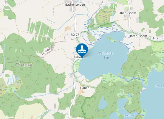 Map of PELHAMER SEE BAD ENDORF BADEPLATZ FOERG