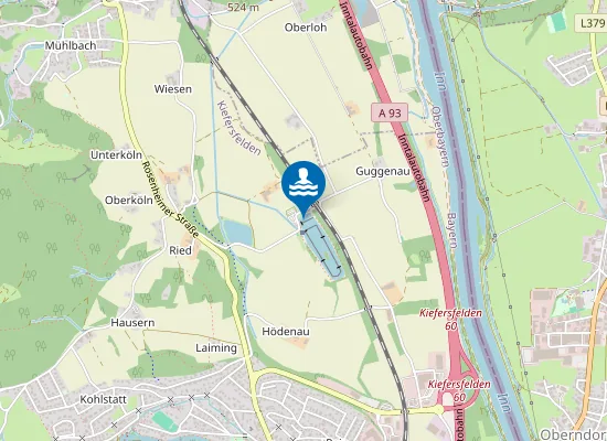 Map of HOEDENAUER SEE KIEFERSFELDEN NORDUFER