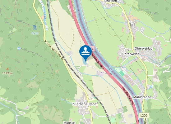 Map of NIEDERAUDORFER BAGGERSEE OBERAUDORF OSTUFER