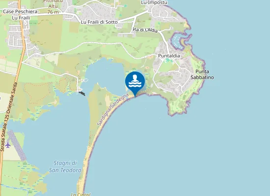 Map of 100 MT. SINISTRA STAGNO DI SAN TEODORO