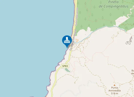 Map of SPIAGGIA DI FRONTE AL PONTE