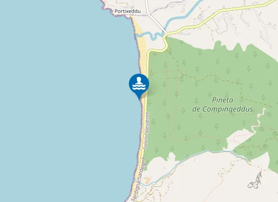 Map of PORTIXEDDU LATO FIUME