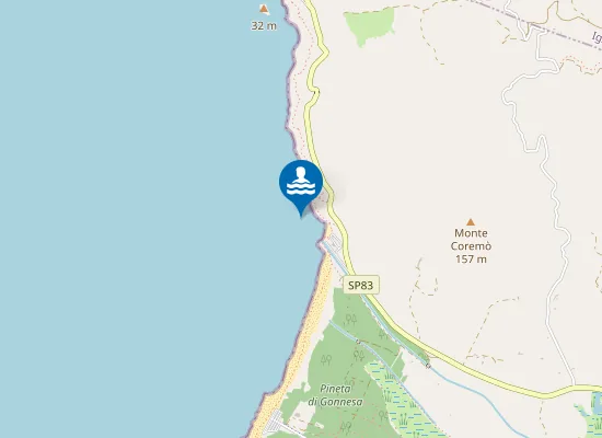 Map of SPIAGGIA A DX DI FUNTANAMARE