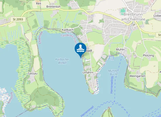 Map of CHIEMSEE BREITBRUNN AM CHIEMSEE BADEPLATZ URFAHRN