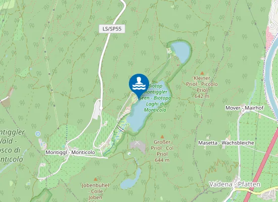 Map of LAGO GRANDE DI MONTICOLO - DAVANTI LIDO