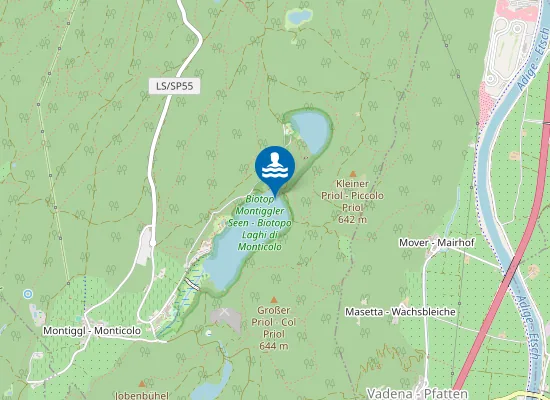 Map of LAGO GRANDE DI MONTICOLO - NORD, DAVANTI ROCCE