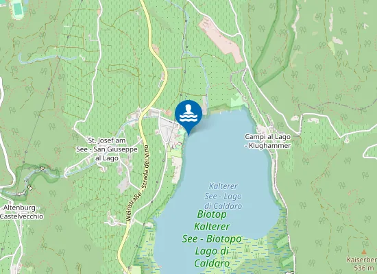 Map of LAGO DI CALDARO - OVEST DAVANTI AL LIDO