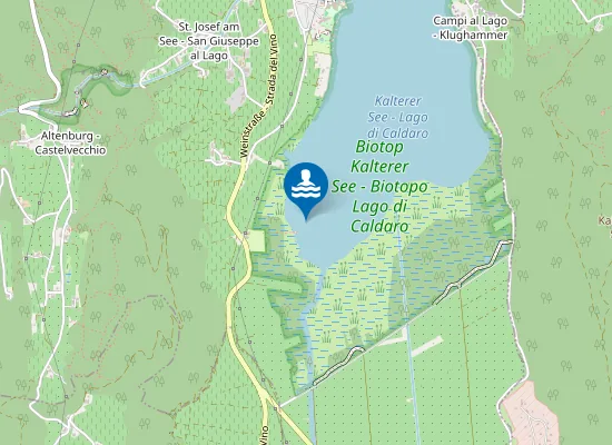 Map of LAGO DI CALDARO - SUDOVEST, DAVANTI CAMPEGGIO