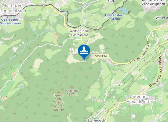 Map of LAGO DI COSTALOVARA - SUDEST, DAVANTI PRATO