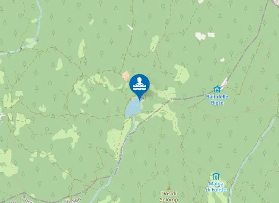 Map of LAGO DI S. MARIA (TRET) - NORD VICINO ISOLA