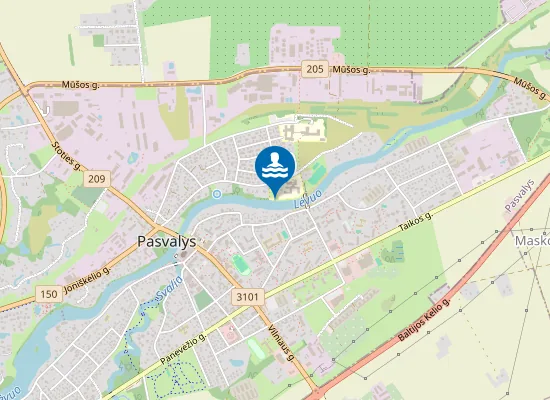 Map of LEVENS PRIE PASVALIO MIESTO PARKO