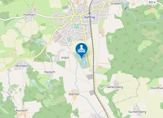 Map of HALFINGER BADESEE HALFING STRAND