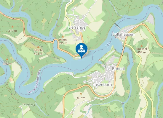 Map of Lac De La Haute Sure-Liefrange