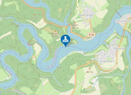Map of Lac De La Haute Sure-Fuussefeld