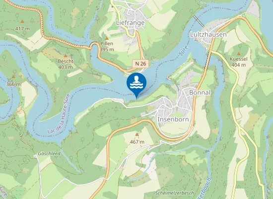 Map of Lac De La Haute Sure-Insenborn